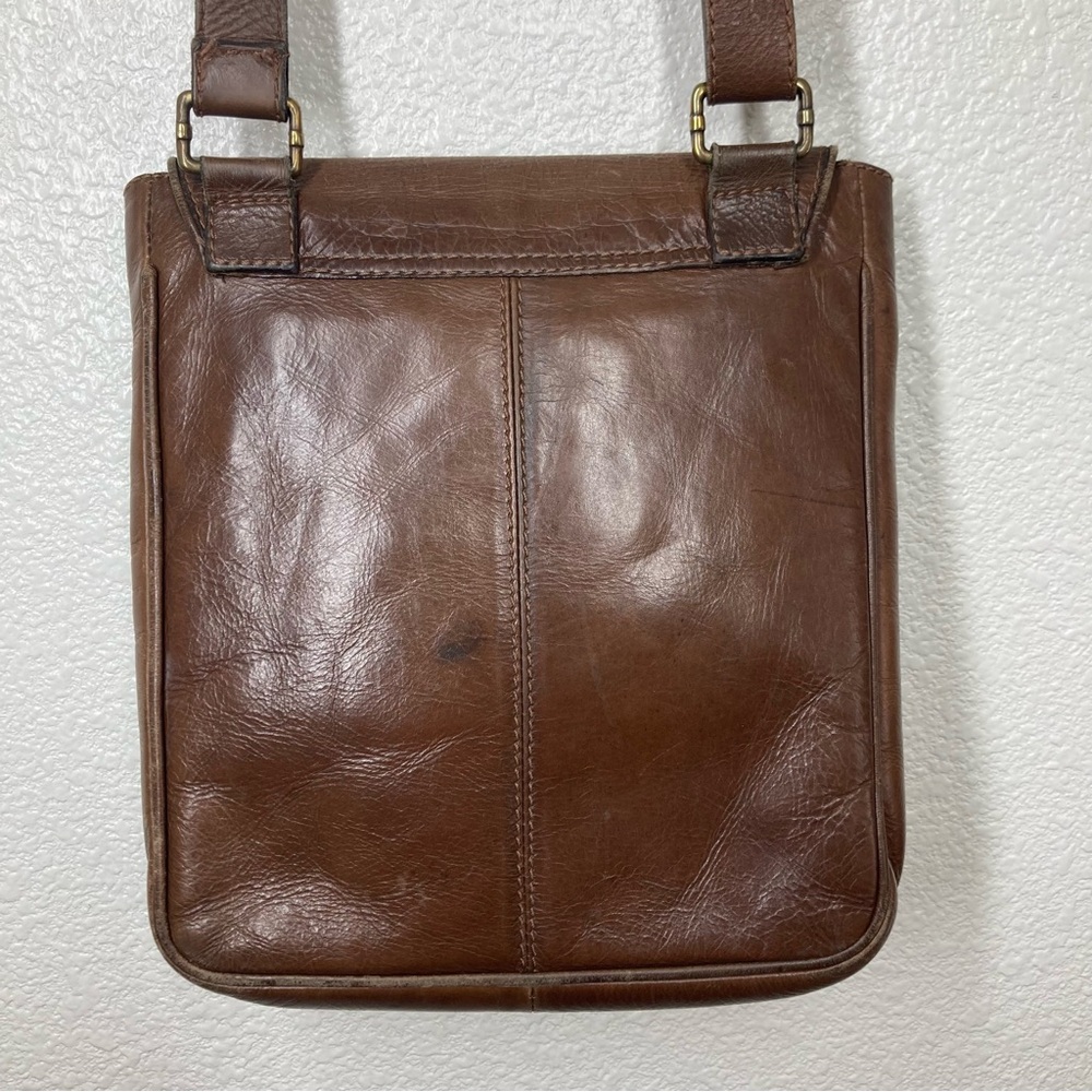 VELEZ Leather Colombia Messenger crossbody Bag Vintage Brown 8x10" - Picture 10 of 16